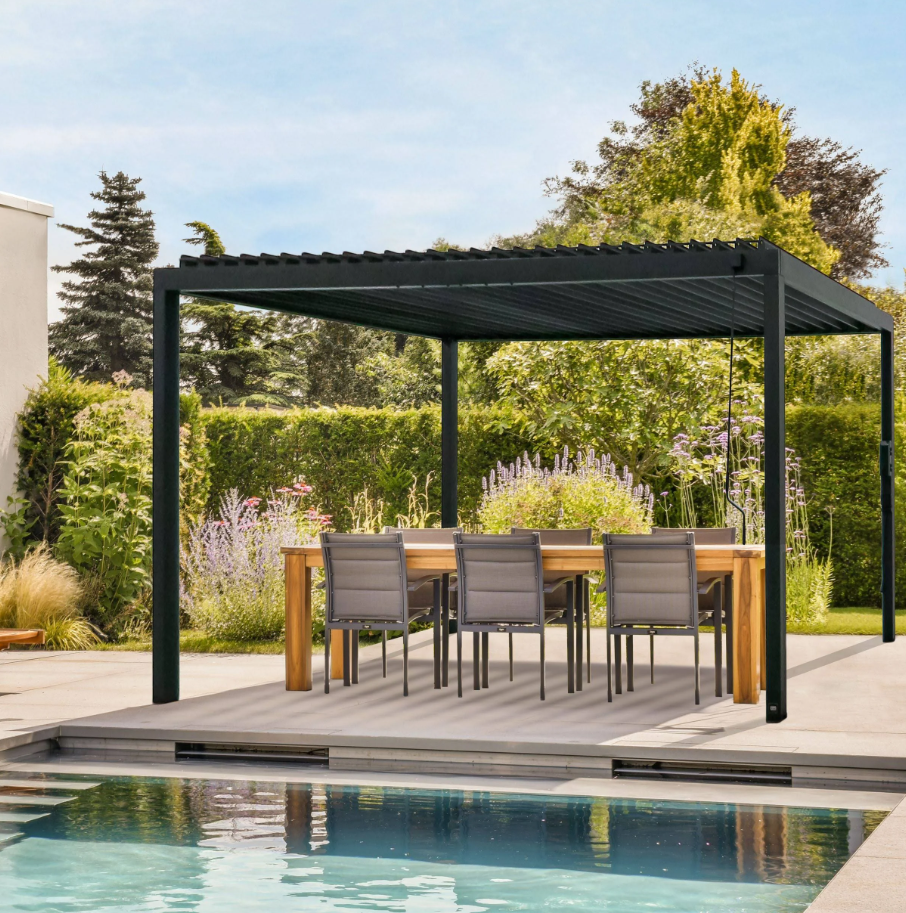 Backyard Discovery Sarasota 16’x10′ Galvanized Steel Louvered Pergola - Image 2