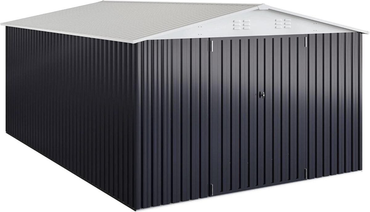 Patiowell 10 ft. W x 12 ft. D Size Upgrade Metal Storage Shed (119 sq. ft.) - Image 5