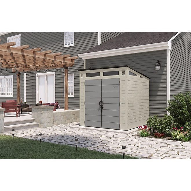 Suncast 7′ x 7′ Modernist Resin Outdoor Storage Shed - Image 9