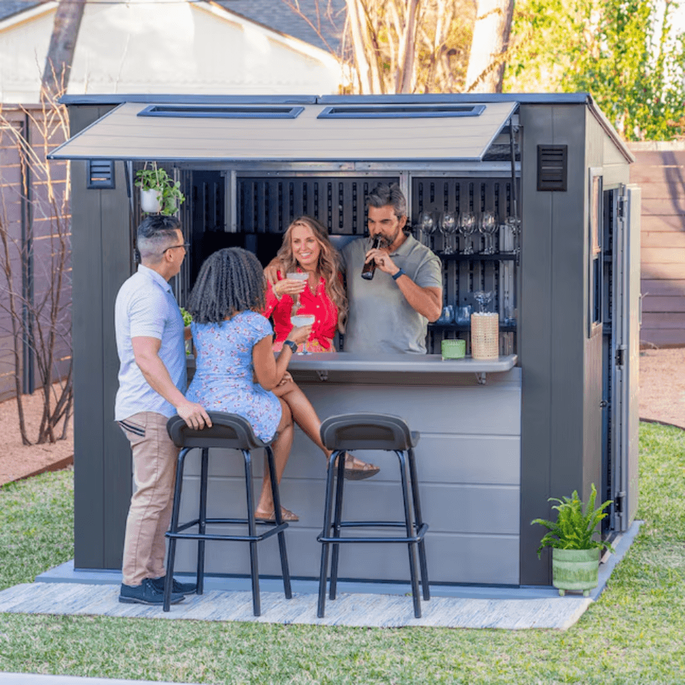 Suncast Cabana Entertainment Shed 8 ft. x 7 ft. Resin Storage Shed (Floor Included) - Image 7